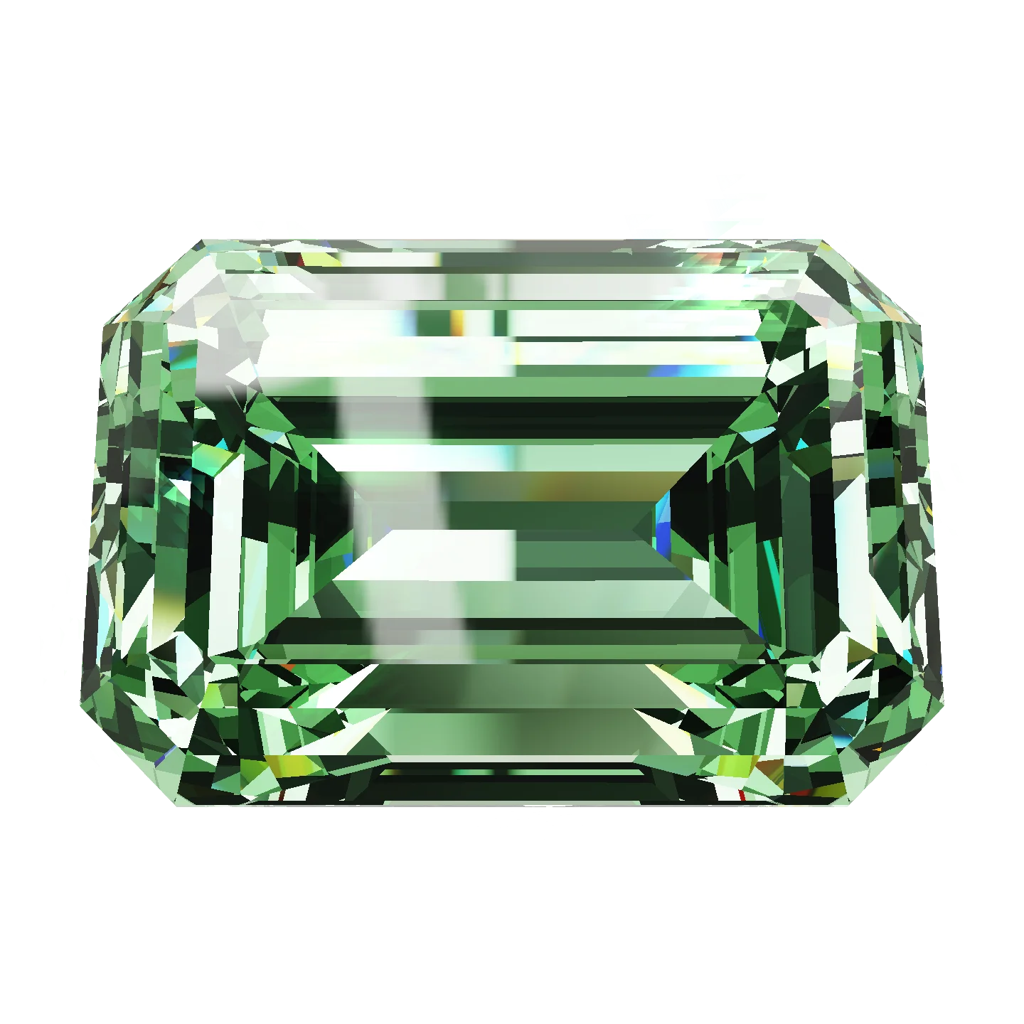 Green emerald cut, 1.01 ct