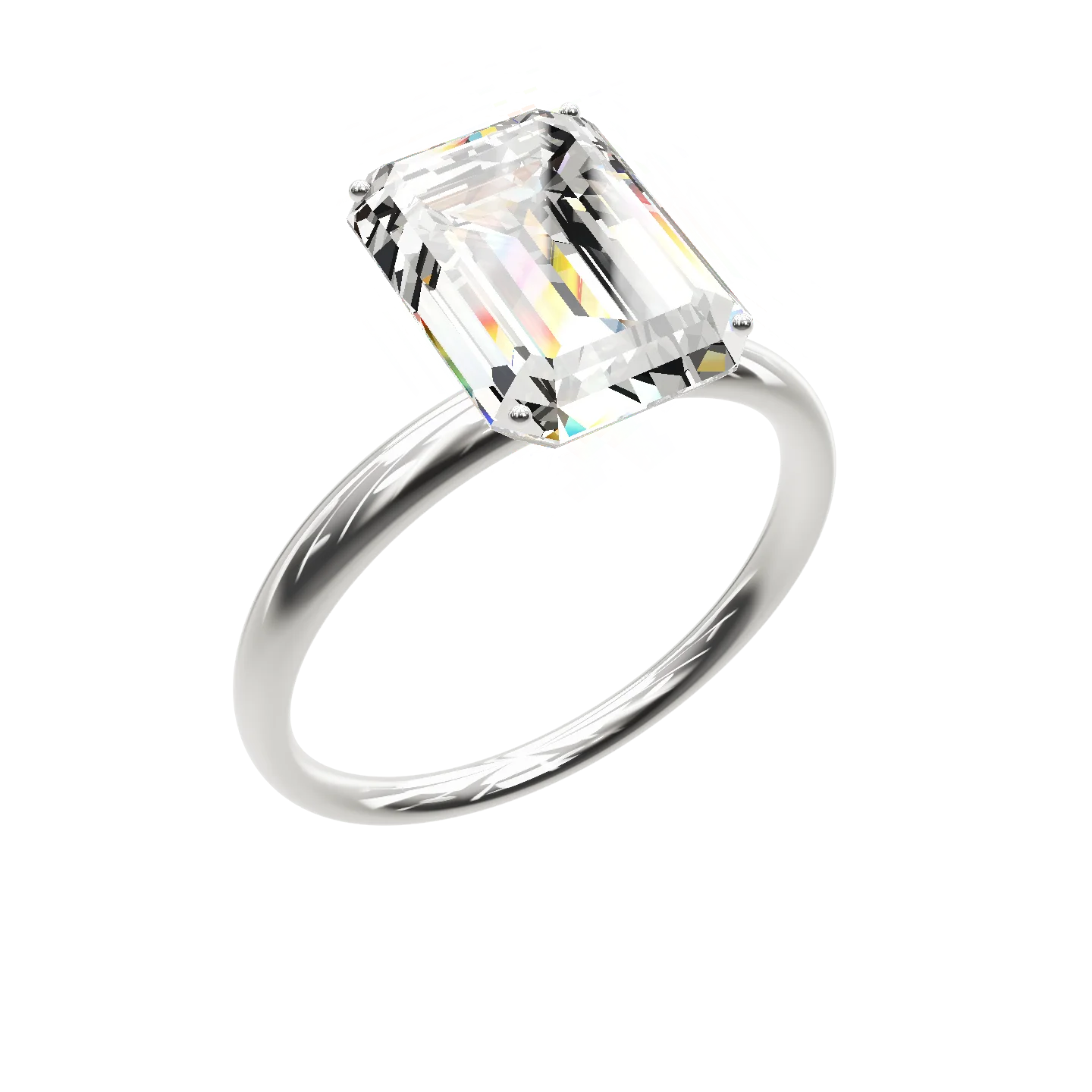 Emerald cut solitaire, a rendered design study